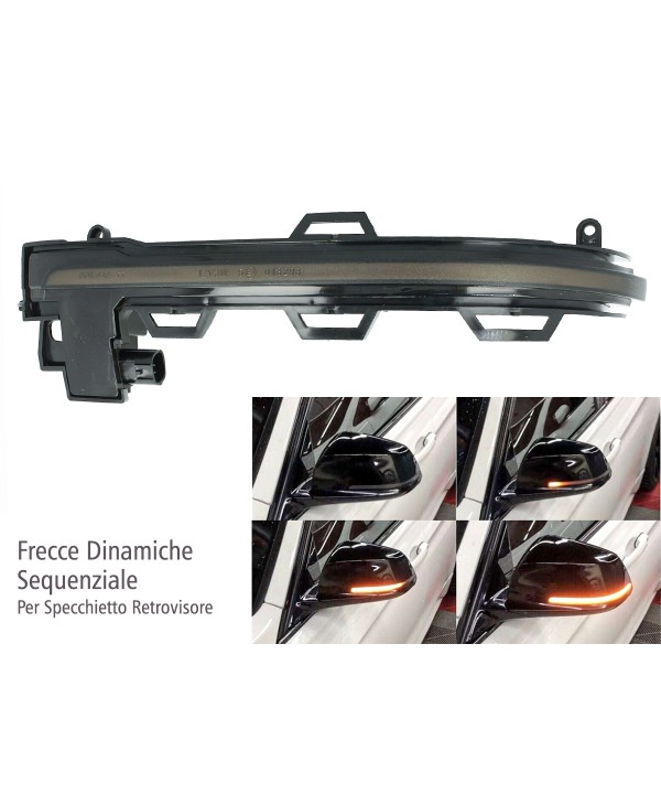 Kit Freccia Specchietto Retrovisore Led BMW X3 F25 X4 F26 X5 F15 X6 F16 Lente Fume Arancione Dinamico Sequenziale