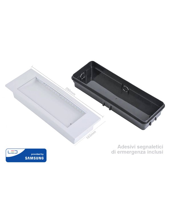 Plafoniera Lampada LED di Emergenza 3,8W Modalita SA e SE Montaggio a Incasso e Plafone IP20 6000K Autonomia 5 Ore Con Smd Samsung SKU-899