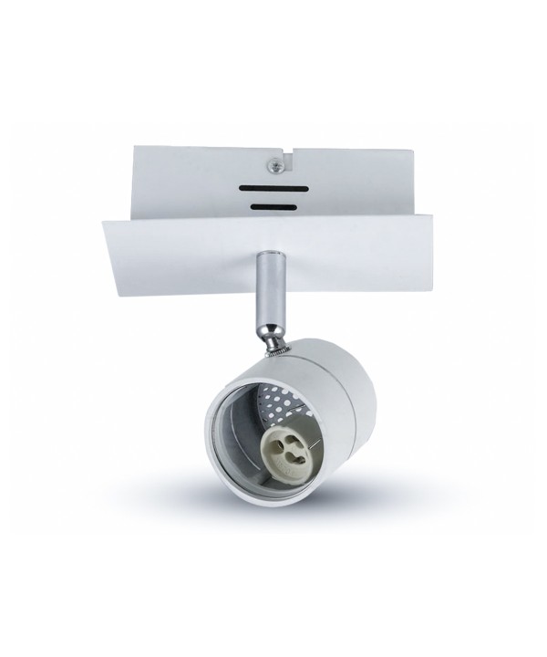 Portafaretto Da Soffitto Esterno Per 1 Testa Lampada Led GU10 Orientabile Colore Bianco SKU-3617