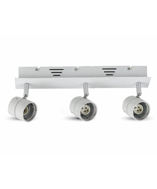 Portafaretto Da Soffitto Esterno Per 3 Teste Lampade Led GU10 Orientabile Colore Bianco SKU-3619