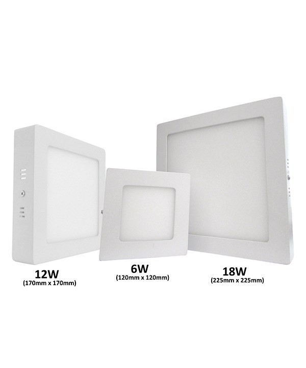 Plafoniera Faretto Led Da Soffitto Muro Parete Quadrata 12W Bianco Caldo 170x170mm