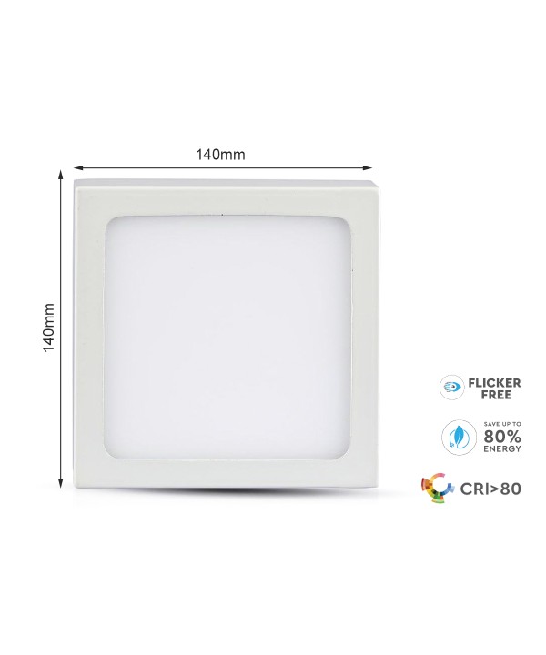 Plafoniera Pannello Led Slim Montaggio a Plafone Quadrato 140X140X24mm 12W 4000K SKU-4914