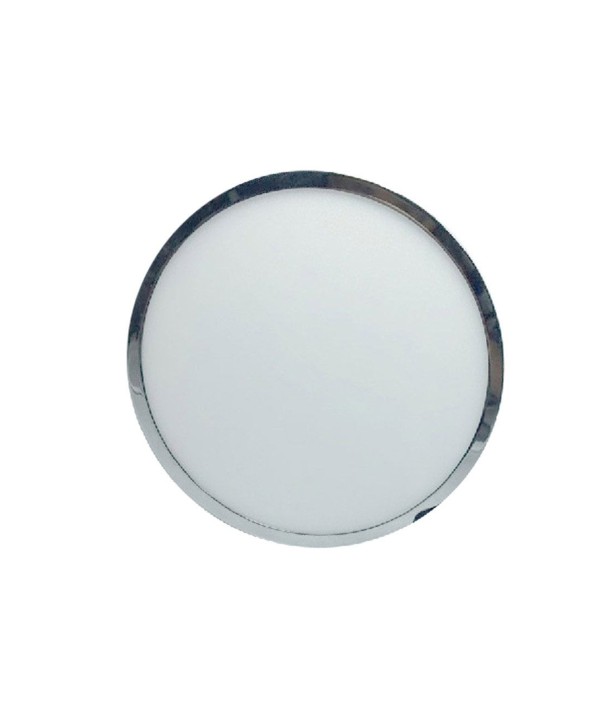 Plafoniera Pannello Led Slim Rotondo Montaggio a Plafone 18W 3000K Cromato SKU-6370