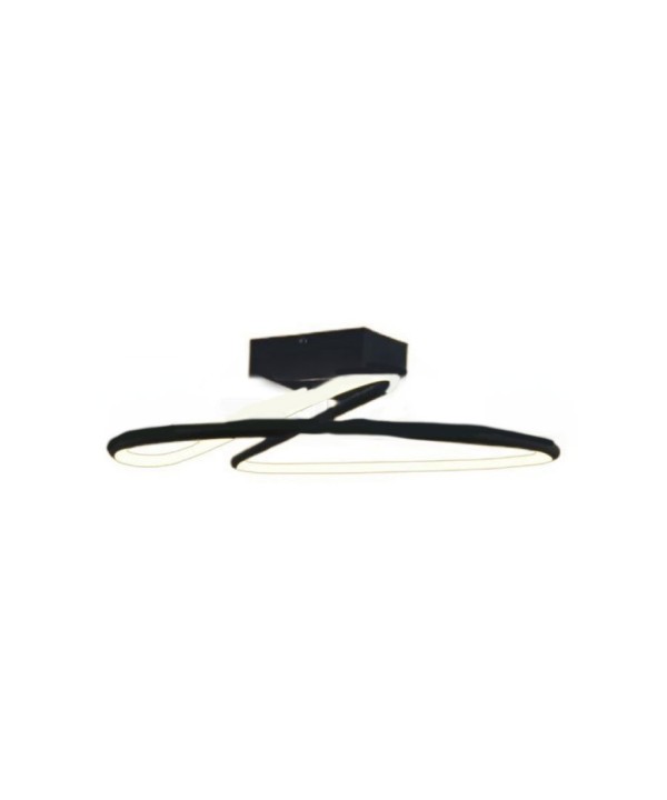 Plafoniera Lampadario LED 20W 2130LM Design Moderno Rotondo Spirale D250X130mm Colore Nero 4000K SKU-6926