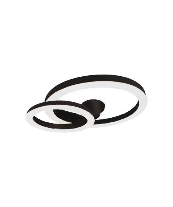 Plafoniera Lampadario LED 20W 2130LM Design Moderno a due Anelli 450X105mm Colore Nero 3000K SKU-7000