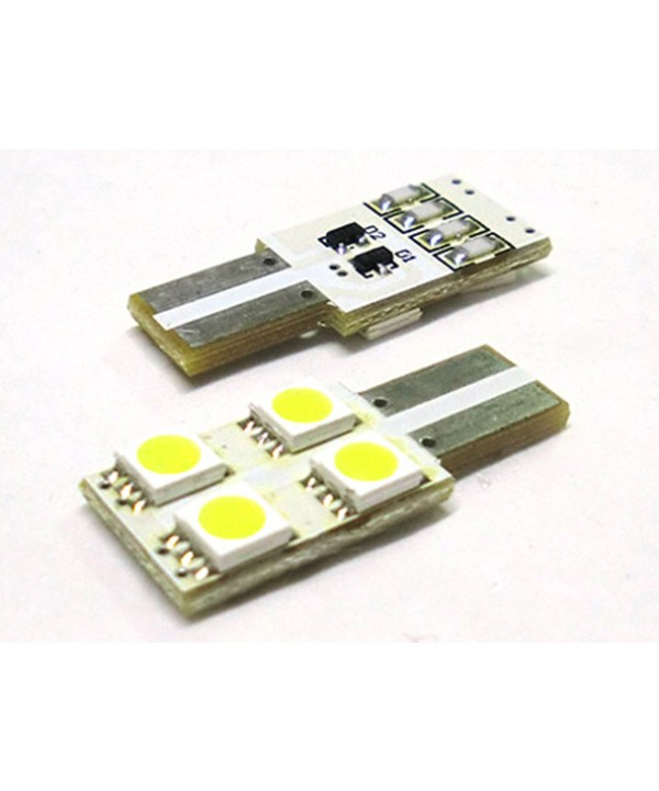 Lampada Led T10 W5W 4 Smd 5050 No Polarita Bianco 12V Luci Targa Portiere