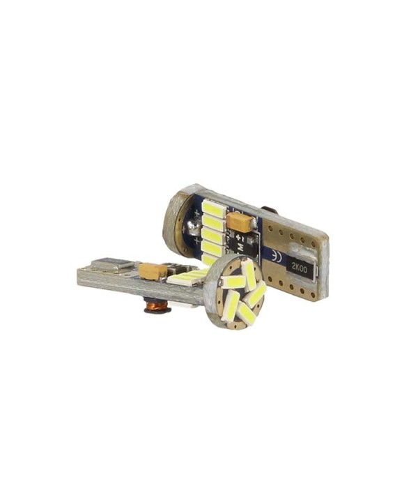 Lampadina Led Canbus T10 W5W 15 Smd 4014 Bianco No Errore Check Luci 12V Senza Polarita
