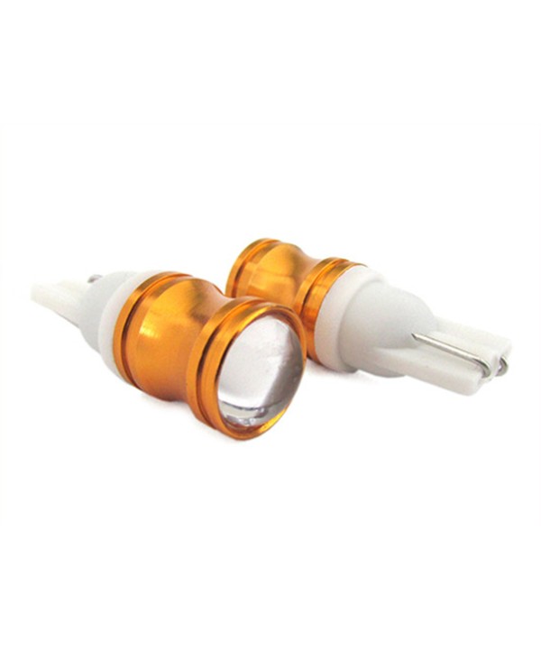 Lampada Led T10 W5W Canbus Pro No Polarita 12V 3W Chip Cree Con Anello Dissipatore Oro Super Luminoso Frontale