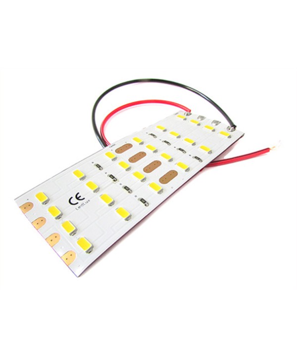 Pannello Plafoniera Led Flessibile 12V 8W Bianco Caldo 10cm Per Luci Abitacolo Cassone Furgone Camper 24 Smd 5730