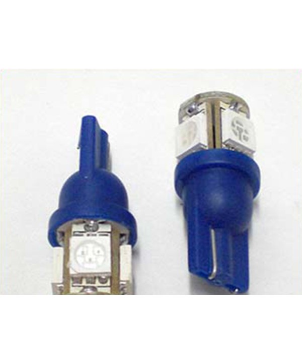 24V Lampada Led T10 W5W 5 Smd Blu Luci Posizione Targa Camion