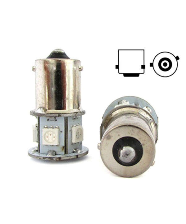 Lampada Led RY5W RY10W BAU15S 12V Arancione Giallo Per Luci Frecce Moto Scooter Piedi Storti 7 Smd 5050
