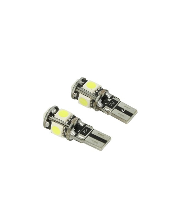 24V Lampada Led Canbus T10 W5W Bianco Per Camion Bus Barca 5 Smd 5050 Luci Posizione Targa