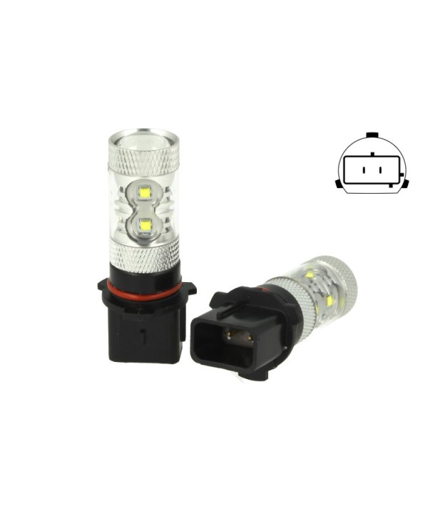 Lampada Led PSX26W H28W Canbus 50W 12V Bianco Per Luci Diurne Fendinebbia Frecce Audi A4 B8 Q5 Skoda 10 Led Cree Da 5W