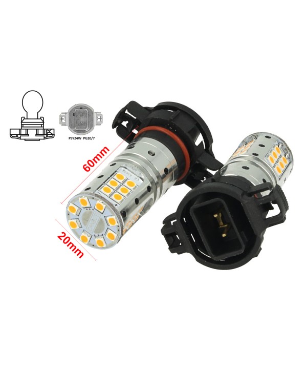 Lampada Led PSY24W Canbus Arancione 12V 25W Reale Per Audi A1 A3 A6 Q5 VW Golf VI Passat Touareg Opel Astra Land Rover Discovery IV Evoque Citroen C5