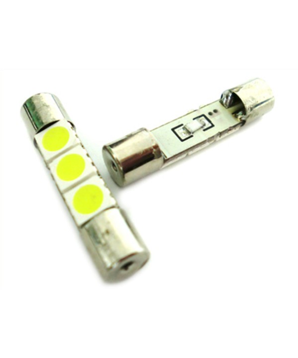 Lampadina Led Micro Siluro 12V T11 28mm 3 Smd 5050 Bianco Per Luci Di Cortesia Nel Parasole