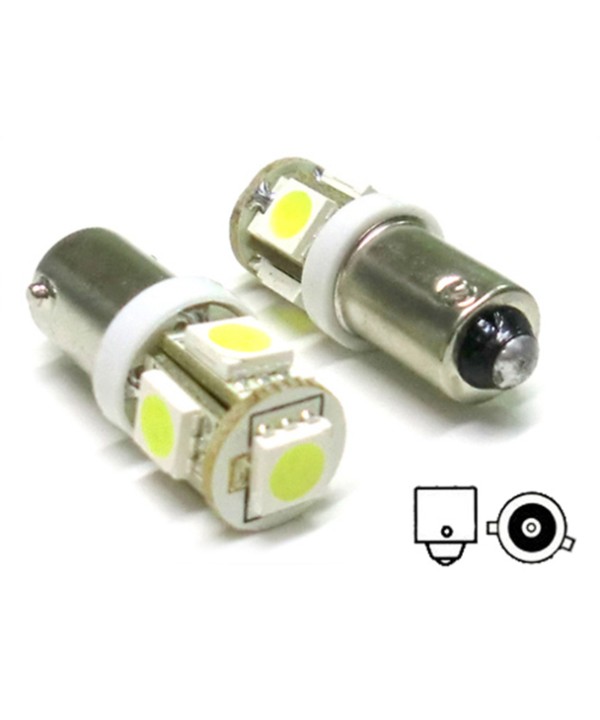 Lampada Led BAX9S H6W 5 Smd Piedi Storti Luci Posizione 12V