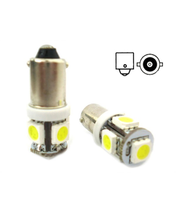 Lampada Led BA9s T4W 5 Smd Piedi Dritti Simmetrico Luci Lettura Abitacolo 12V