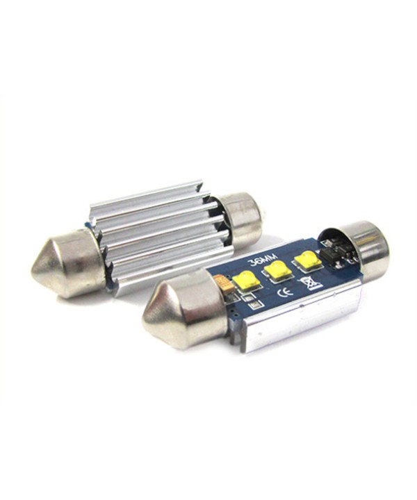 Lampada Led Siluro Canbus Pro 36mm 3 Smd Cree 3W No Errore 12V No Polarita Super Luminoso