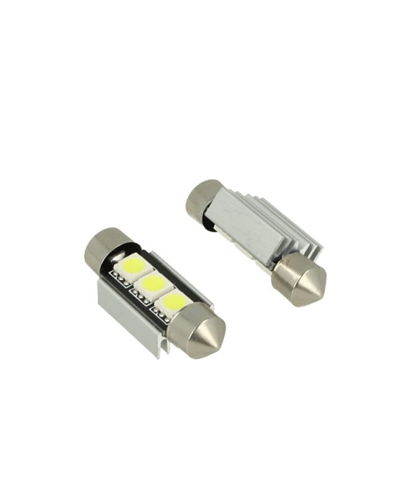 24V Lampada Led Siluro Canbus T11 C5W 36mm 3 SMD 5050 Colore Giallo Arancione Per Camion Bus Barca Con Dissipatore Alluminio