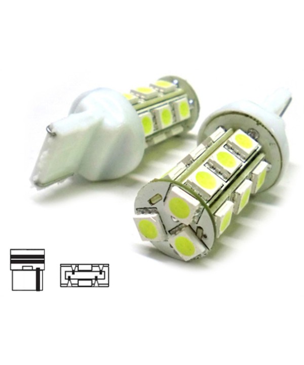 Lampada Led T20 W21W 7440 18 Smd Bianco Luci Frecce Retromarcia 12V