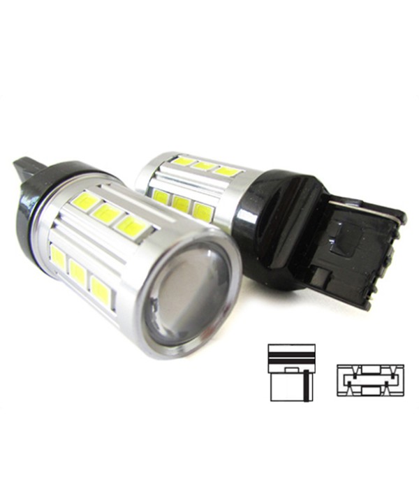 Lampada Led T20 W21W 7440 21 Smd 5730 Super Bianco Luminoso Luci Retromarcia Frecce Auto 12V Senza Polarita