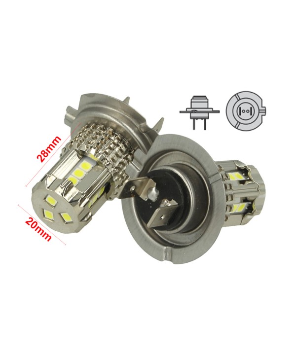 Lampada Led H7 12V 45W Bianco No Polarita Super Luminoso 1000 Lumens