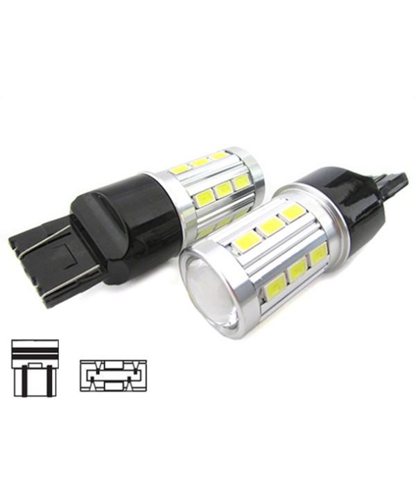 Lampada Led T20 Per Luci Diurne Fiat Nuova 500 Alfa Mito Opel Insignia Peugeot 208 W21/5W 7443 21 Smd 5730 Super Bianco Luminoso
