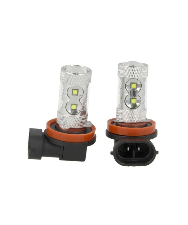 Lampada Led H8 PGJ19-1 50W 12V 24V Per Fendinebbia Super Potente e Bianco Xenon 10 Smd Cree Da 5W