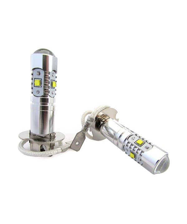 Lampada Led H3 PK22s 30W 12V Con 6 Led Cree Da 5W Super Potente e Bianco Per Fendinebbia