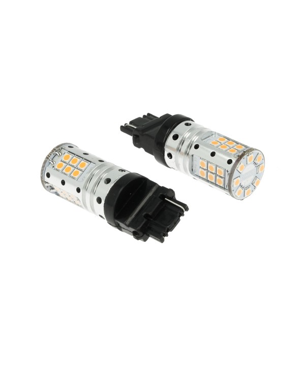 Lampada Led 3156 T25 P27W W2.5x16d Canbus 12V 25W Reale Arancione Per Frecce Auto Americano No Errore