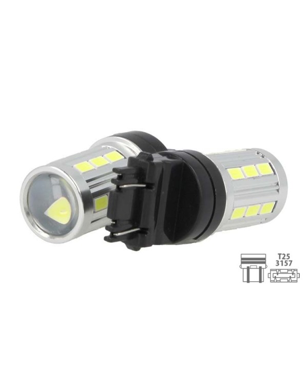 Lampada Led T25 3157 P27/7W 12V 5W 21 Smd 5730 Super Bianco Luminoso Per Auto Giapponese Americano