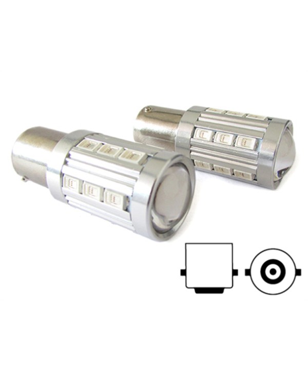 Lampada Led BA15S 1156 P21W 21 Smd 5730 Arancione Luci Frecce Auto 12V 24V Piedi Dritti Lente Ingrandimento