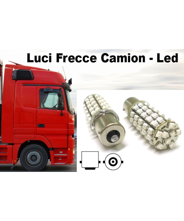 24V Lampada Led BA15S 1156 S25 68 Smd Arancione Luci Frecce Camion