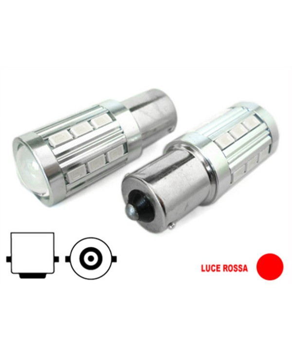 Lampada Led BA15S 1156 P21W 21 Smd 5730 Rosso Luci Posizione Posteriore Auto 12V 24V Piedi Dritti Lente Ingrandimento