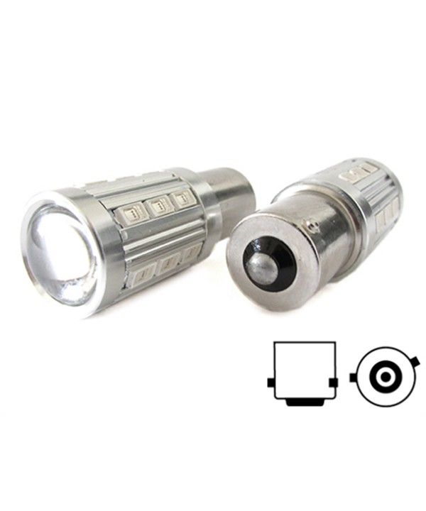 Lampada Led BAU15S PY21W 21 Smd 5730 Arancione Piedi Sfalsati Luci Frecce Auto 12V Camion 24V Con Lente Ingrandimento