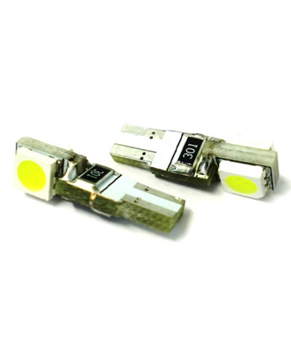 Lampadina Led T5 Canbus W1,2W 2 Smd 5050 Luci Cruscotto e Strumentazione 12V Bianco