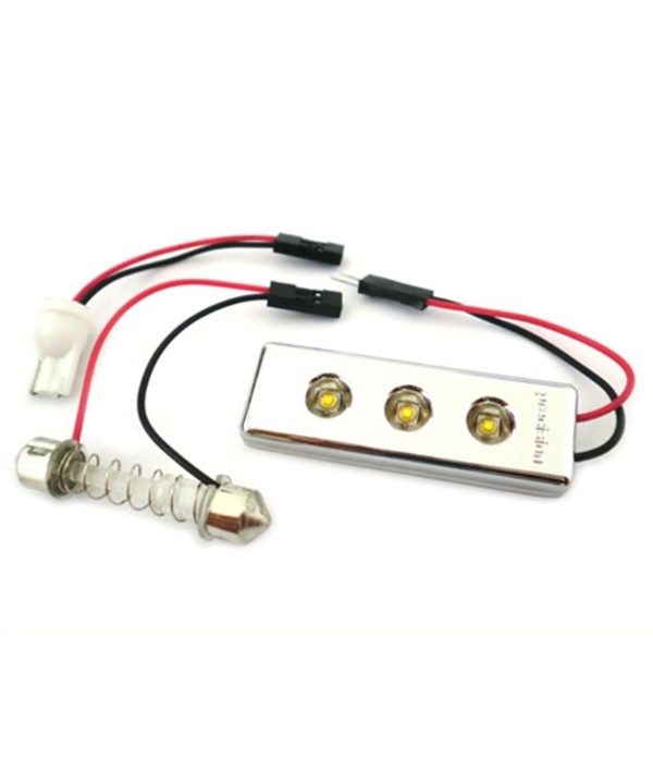 Pannello Led Per Luci Plafoniera Abitacolo Cortesia Auto 3 Smd PCB Osram Bianco 12V T10 e Siluro