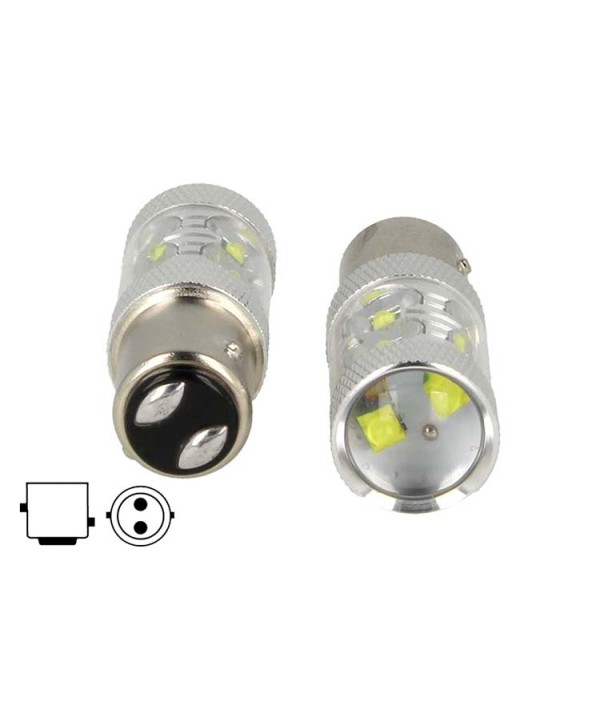 Lampada Led BAY15D 1157 P21/5W 50W 12V 24V Bianco Luce Diurne Peugeot RCZ