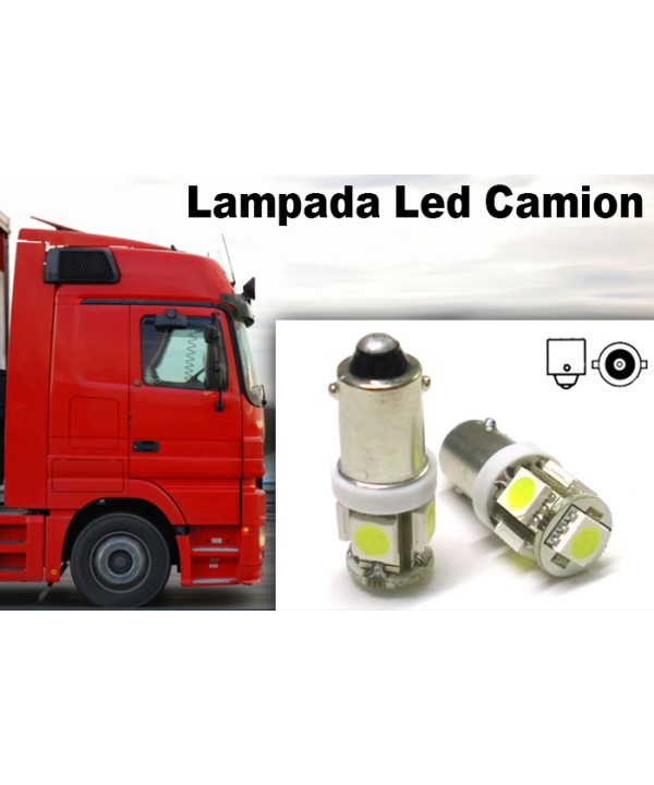 24V Lampada Led BA9S T4W 5 Smd 5050 Bianco Piedi Diritti Luci Led Camion