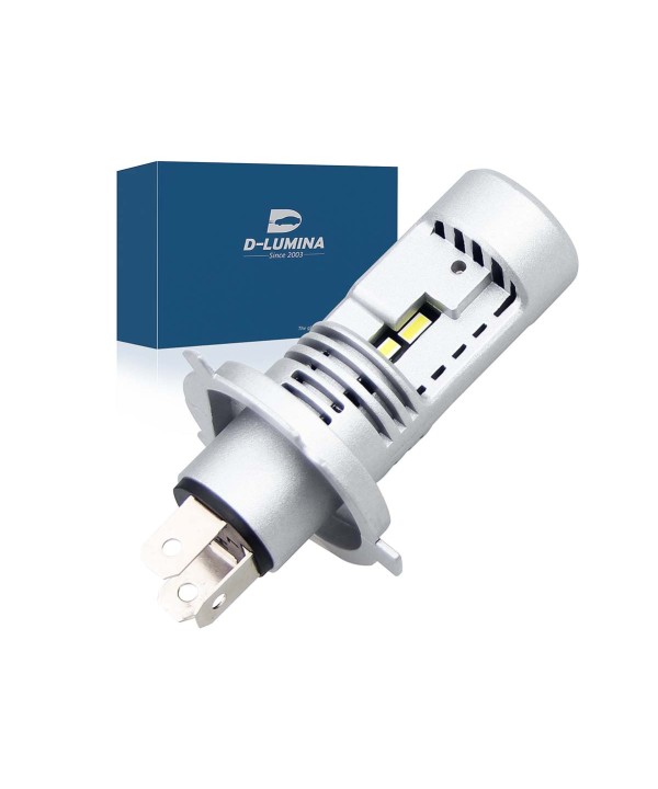 Lampada Led H4 Moto 12V 20W IP65 Bianco 6000K 2000/2000LM 360 Gradi Canbus Slim Con Ventola In Testa