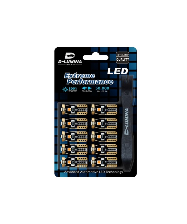 10 Lampada Led T10 W5W Canbus 12V 3 SMD 3030 Pink Rosa + Leva Rimozione Antigraffio