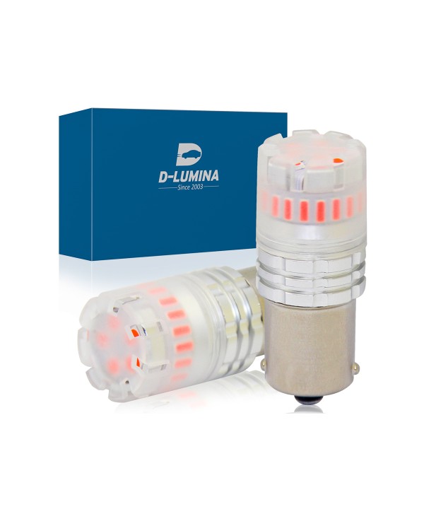 Lampada Led 1156 BA15S P21W Canbus Rosso 12V No Polarita IP67 Illuminazione 360 Gradi