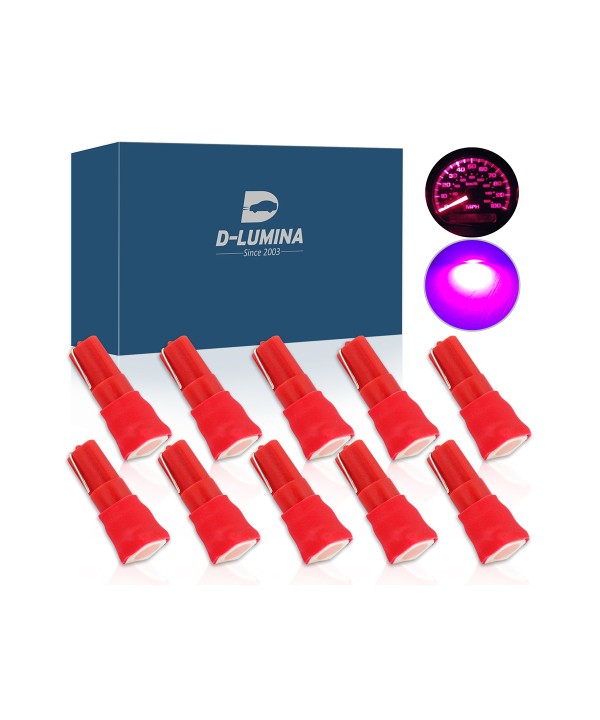 10 Lampadine Led T5 12V W1,2W Colore Rosa Pink Con 1 Smd 5050 Luci Cruscotto Auto e Moto