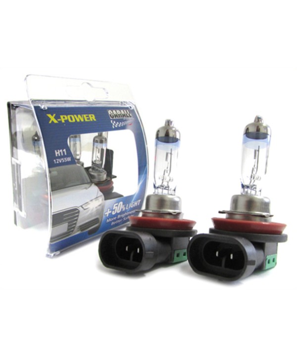 Coppia Lampada H11 12V 55W PGJ19-2 X-Power +50% Luminosita