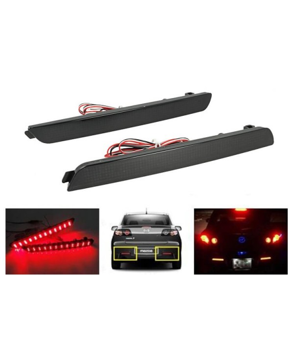 Kit 2 Fanali Posteriori A Led Nero Fume Per Mazda 3 Axela BK Sostituzione Riflettore Catarifrangente Originale
