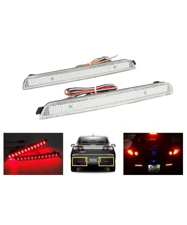 Kit 2 Fanali Posteriori A Led Trasparente Per Mazda 3 Axela BK Rear Bumper Tail Brake Reflector Light