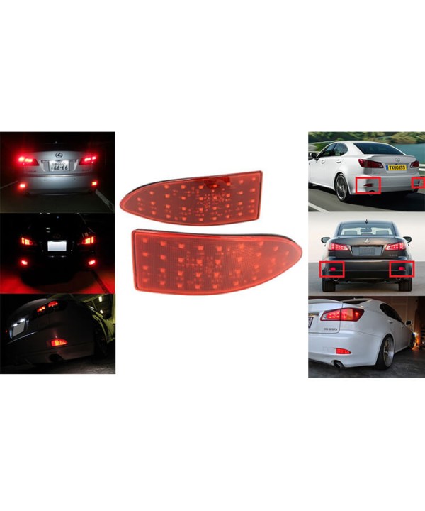 Kit 2 Fanali Posteriori A Led Rosso Per Lexus IS 250 300h 350 MK III XE30 Sostituzione Catarifrangente Riflettore Originale