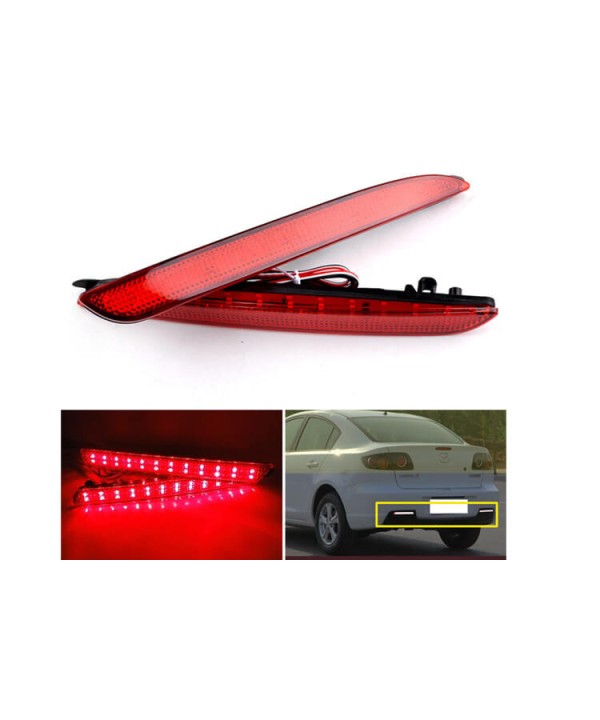Kit 2 Fanali Posteriori A Led Rosso Per Mazda 3 Sostituzione Riflettore Catarifrangente Originale Rear Bumper Tail Brake Reflector Light