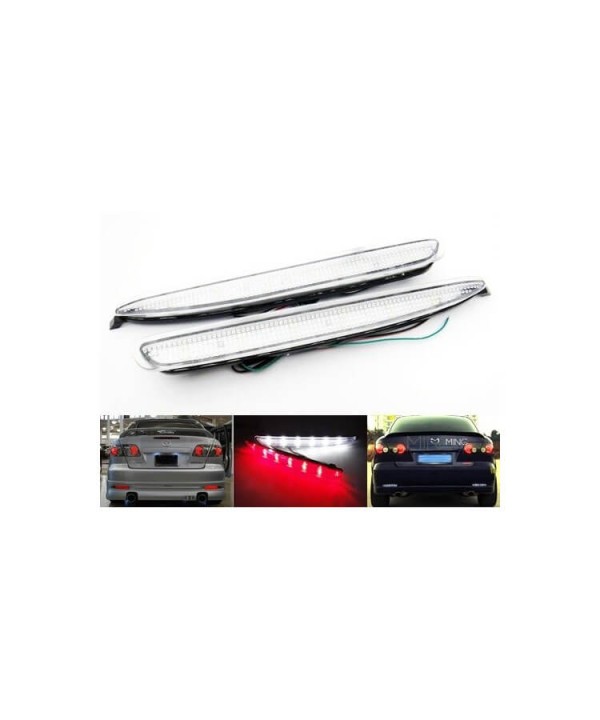 Kit 2 Fanali Posteriori A Led Trasparente Per Mazda 3 Rear Bumper Tail Brake Reflector Light