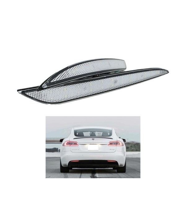 Kit 2 Fanali Posteriori A Led Trasparente Luce Rosso Bianco Per Tesla Model S OEM 6007705-00-B 6007706-00-B